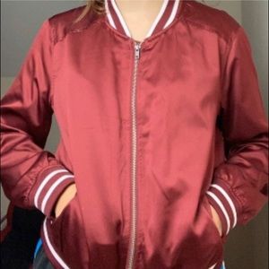 Burgundy Arizona bomber jacket
